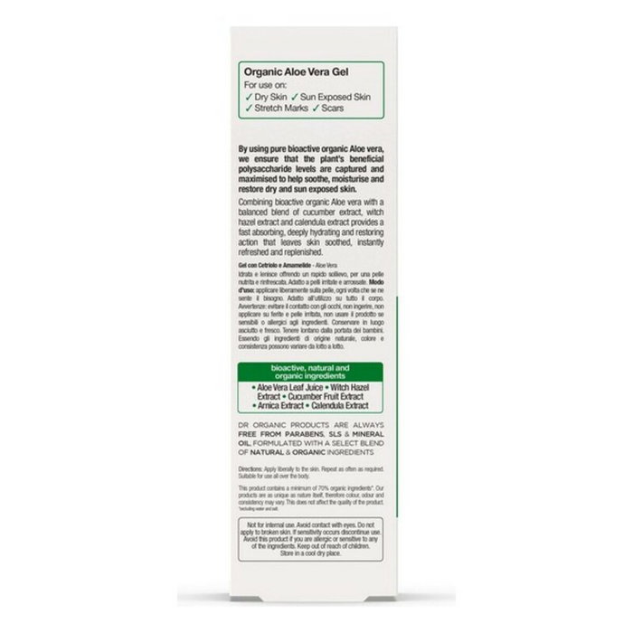 Dr. Organic Gel d'Aloe Vera organique au concombre et calendula, 200 ml