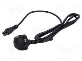 POS Câble d'alimentation H03VV-F 3x0,75mm2 BS 1363 (G) / IEC C5, noir