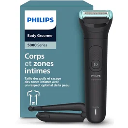 Philips BG5475/15 Series 5000 Tondeuse corps pour homme avec 3 hauteurs de coupe, sabots bidirectionnels, 100 min d'autonomie et étanche