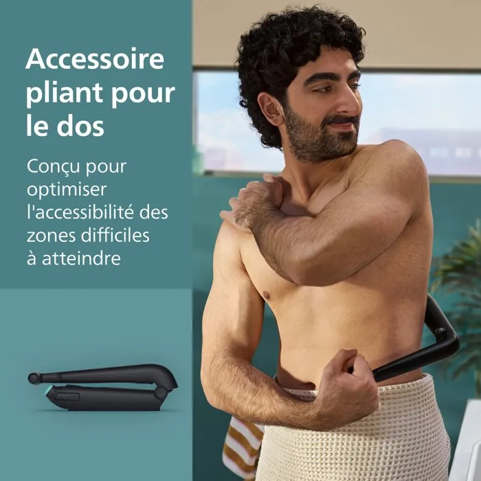 Philips BG5475/15 Series 5000 Tondeuse corps pour homme avec 3 hauteurs de coupe, sabots bidirectionnels, 100 min d'autonomie et étanche
