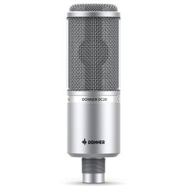 DONNER DC20 Microphone cardioïde avec support, filtre anti-plosifs, câble XLR et sac de transport pour enregistrement studio