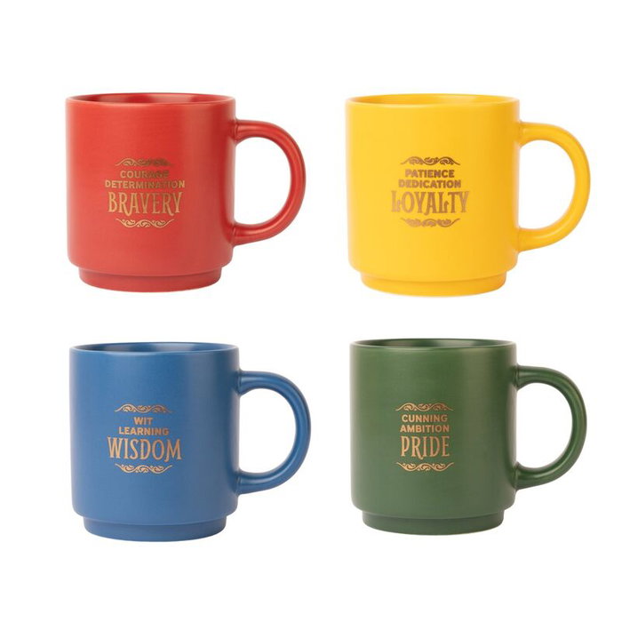ERIK - Set de 4 tasses Harry Potter 300ml - Porcelaine - Lavable au lave-vaisselle et micro-ondes - 9 cm de hauteur