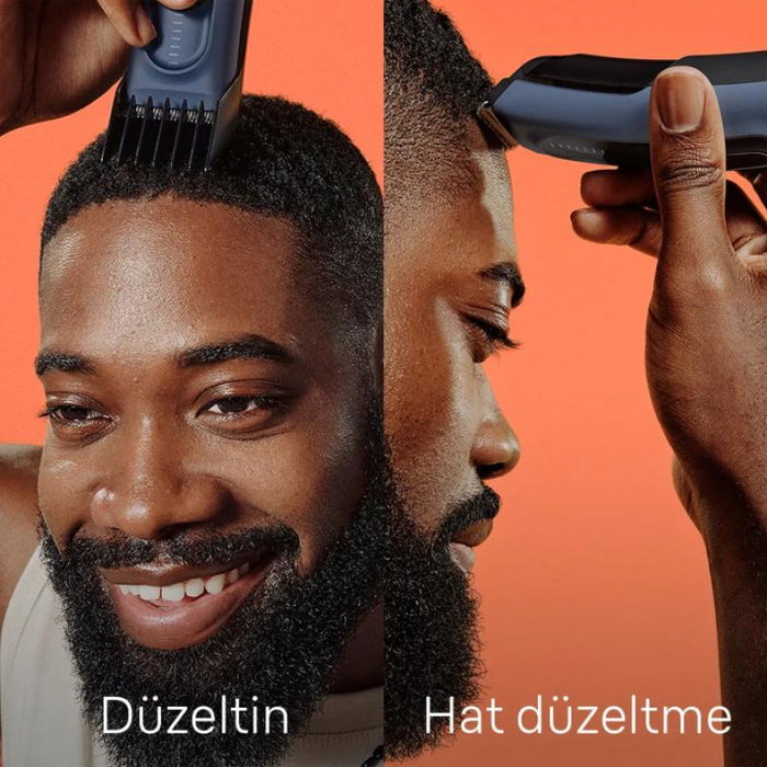 Braun HC5350 Tondeuse à cheveux électrique pour hommes et femmes, longueurs de coupe réglables, couleur bleue