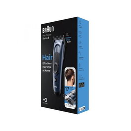 Braun HC5350 Tondeuse à cheveux électrique pour hommes et femmes, longueurs de coupe réglables, couleur bleue