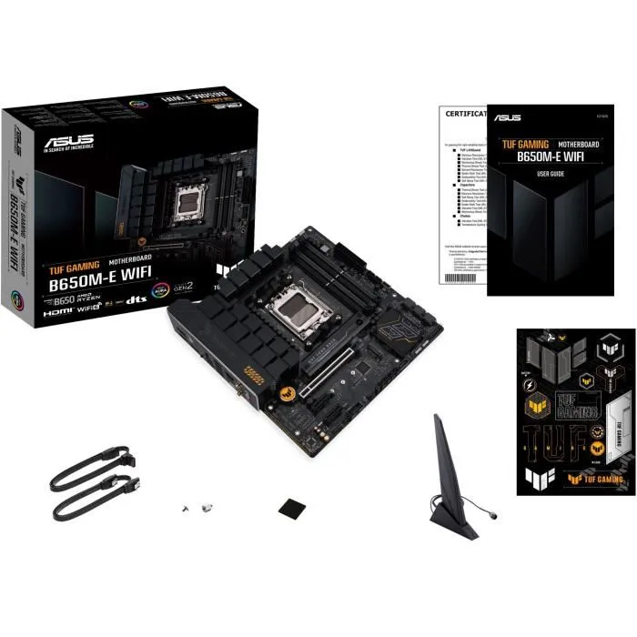 ASUS TUF GAMING B650M-E WiFi - Carte mère micro ATX AMD B650 Socket AM5 pour Ryzen 7000 - DDR5, Wi-Fi 6, 2.5 Gb Ethernet