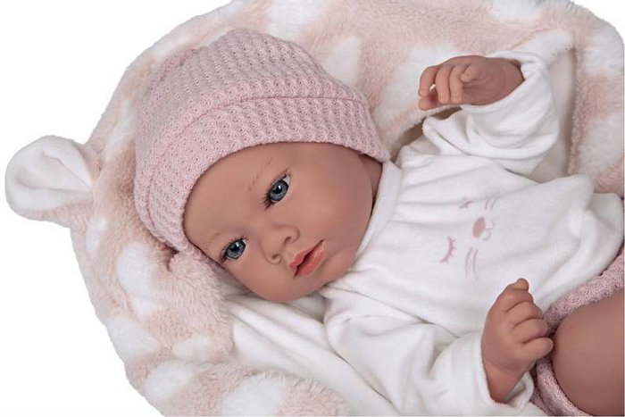 Muñecas Arias Muñeca Elegance Aria Rosa 38 cm - Poupée poids avec corps en vinyle et couverture - Fille