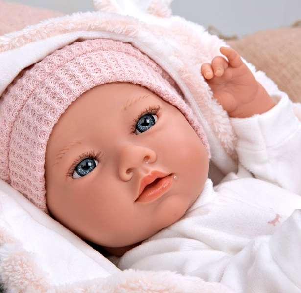 Muñecas Arias Muñeca Elegance Aria Rosa 38 cm - Poupée poids avec corps en vinyle et couverture - Fille