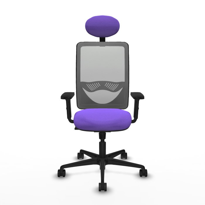 PIQUERAS Y CRESPO Chaise Zulema Synchro Violet et Gris avec Appui-tête et Accoudoirs 2D