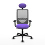 PIQUERAS Y CRESPO Chaise Zulema Synchro Violet et Gris avec Appui-tête et Accoudoirs 2D