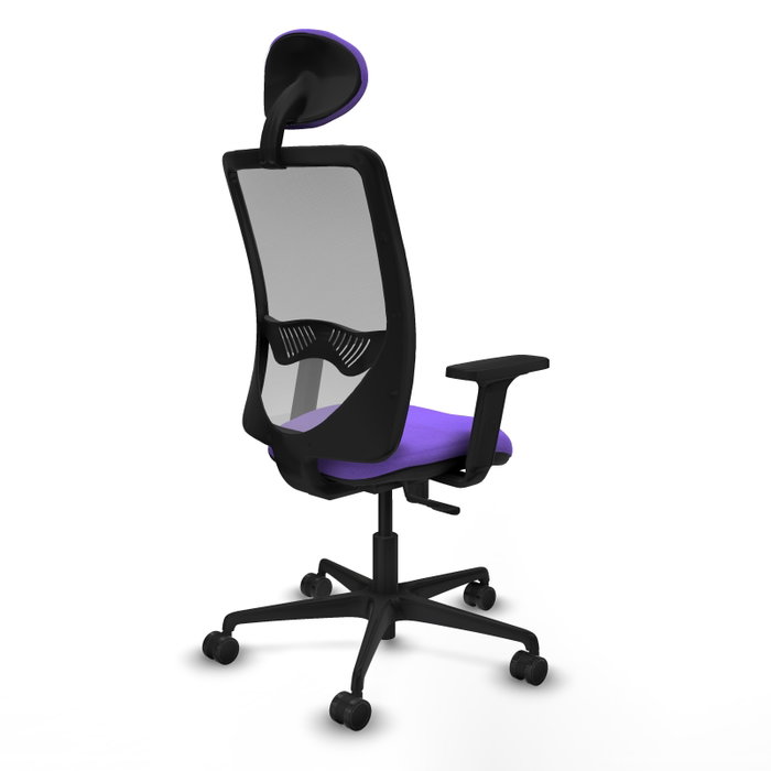 PIQUERAS Y CRESPO Chaise Zulema Synchro Violet et Gris avec Appui-tête et Accoudoirs 2D
