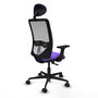PIQUERAS Y CRESPO Chaise Zulema Synchro Violet et Gris avec Appui-tête et Accoudoirs 2D