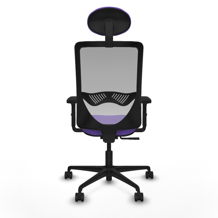 PIQUERAS Y CRESPO Chaise Zulema Synchro Violet et Gris avec Appui-tête et Accoudoirs 2D