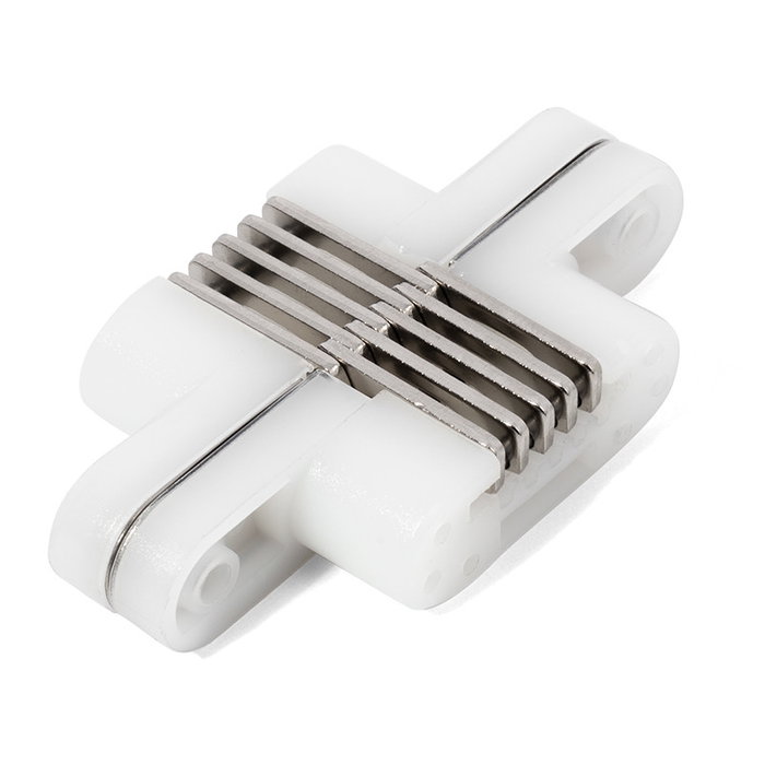 CEAM Bisagra Invisible 499 Nickel 64,5x12,5mm Nylon Blanc - Paquet de 2 - Capacité 5kg