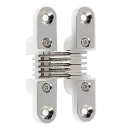 CEAM Bisagra Invisible 499 Charnière Invisible 64,5x12,5mm Nickel, Charge 5kg, Fer Nickelé-Nylon Blanc