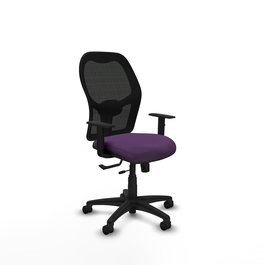 Chaise Alocén Synchrone/Traslack tissu Pourpre Maille Noir Structure polyamide noire Accoudoir 1D Sans appui-tête Roulettes en nylon 50 mm
