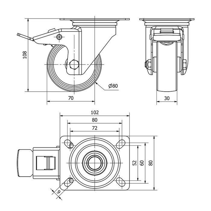 Ruedas Alex Roulette Pivotante Blanc Poliamix Ø 8 cm 130 Kg Ruedas Alex Roulette Pivotante Blanc Poliamix Ø 8 cm 130 Kg