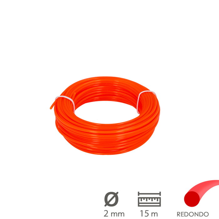 WOLFPACK LINEA PROFESIONAL Fil Nylon Rond 2,0 mm (Rouleau 15 m)