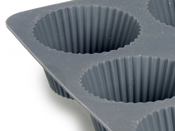 Kinvara Moule en Silicone pour 9 Muffins Assortis 22x22x3 cm Gris Clair/Gris Foncé Lot Aléatoire (Set de 12)