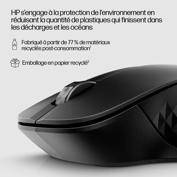 HP Souris sans fil 430 - Souris ergonomique multi-périphériques avec capteur multi-surface, boutons programmables et autonomie 24 mois