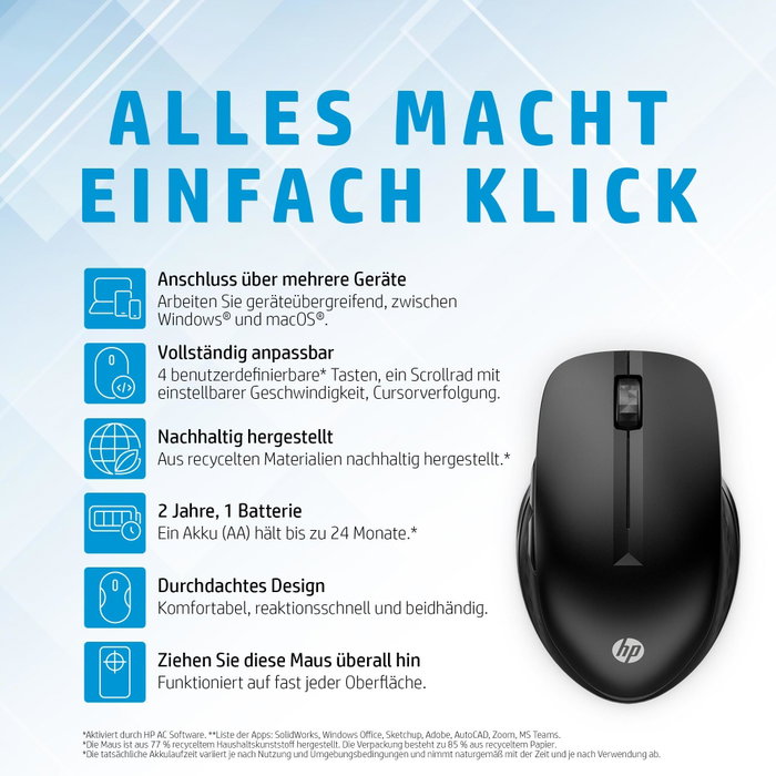 HP Souris sans fil multi-périphériques HP 430 Noir