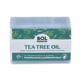 SOLNATURAL Jabon En Pastilla De Tea Tree 100Gr Savon à l'huile d'arbre à thé pour acné et peaux grasses