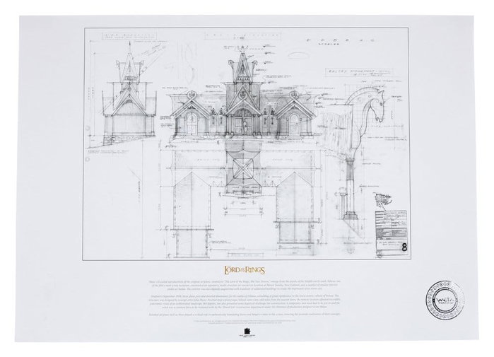 Weta Workshop Le Seigneur des Anneaux plan de construction Art Print The Stable of Edoras 59 x 42 cm Weta Workshop Le Seigneur des Anneaux plan de construction Art Print The Stable of Edoras 59 x 42 cm