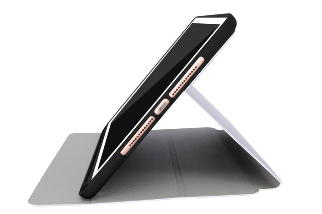 Elbe FU-004 Funda iPad 10.2" 2020, Housse de Protection en TPU et Tissu PU Résistante avec Compartiment pour Apple Pencil, Couleur Argentée