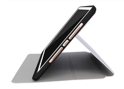 Elbe FU-004 Funda iPad 10.2" 2020, Housse de Protection en TPU et Tissu PU Résistante avec Compartiment pour Apple Pencil, Couleur Argentée