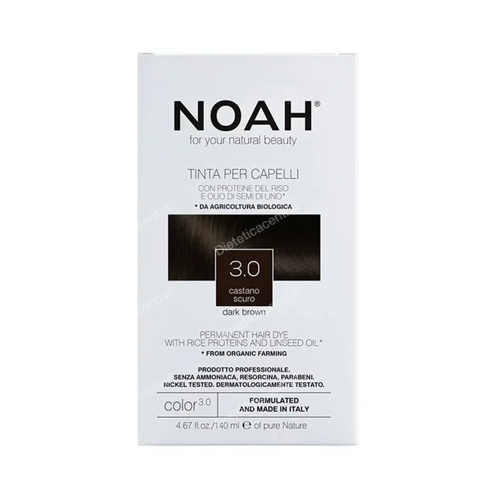 NOAH Tinte Capillaire Marron Foncé 3.0 140 ml - Sans Ammoniac, Protéines de Riz et Huile de Lin NOAH Tinte Capillaire Marron Foncé 3.0 140 ml - Sans Ammoniac, Protéines de Riz et Huile de Lin
