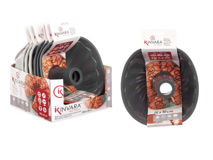 Kinvara Moule en Silicone Roscon Assorti 22 x 10,5 x 22 cm Gris (Set de 12)