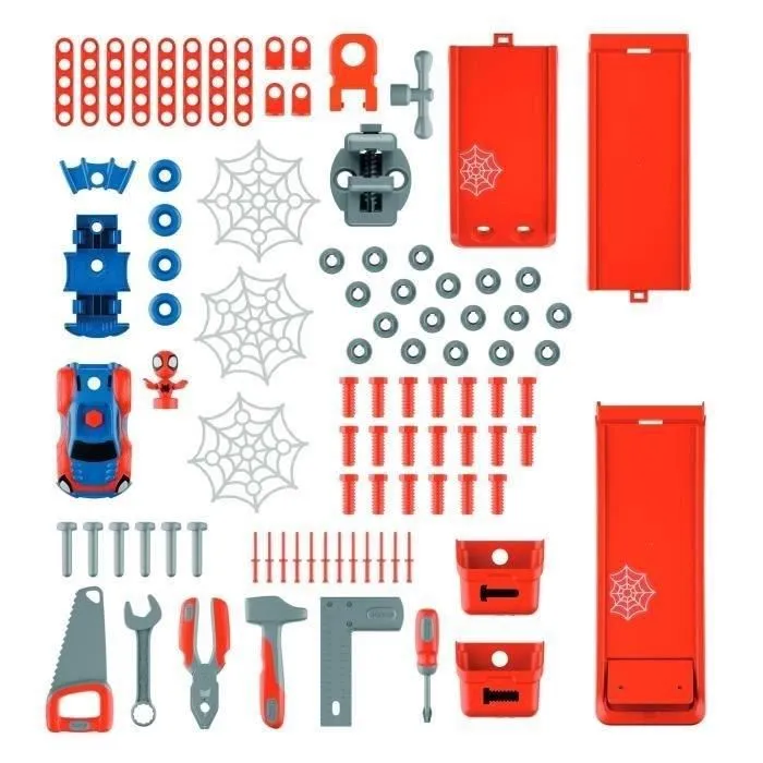 Smoby - Établi de Bricolage Bricolo Center Spidey et ses amis extraordinaires - Jouet Enfant 3 ans et plus avec 90 Accessoires - Fabrication Française