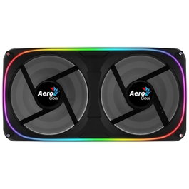 Aerocool Astro ARGB Ventilateur 240mm Double 12cm ARGB LED Support Antivibration Noir - ASTRO24