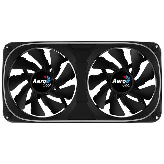 Aerocool Astro ARGB Ventilateur 240mm Double 12cm ARGB LED Support Antivibration Noir - ASTRO24