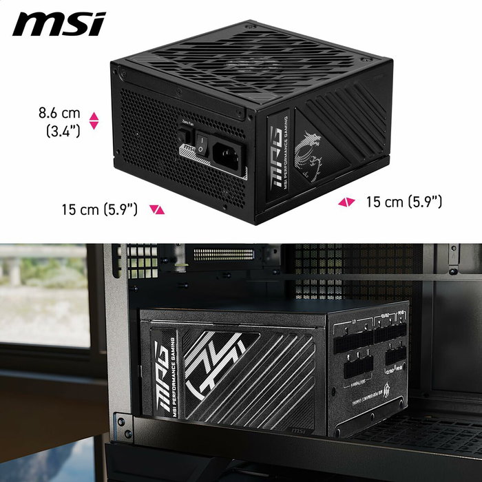 Bloc d’Alimentation MSI MPG A1000GS PCIE5 1000 W 80 Plus Gold ATX