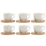 Home ESPRIT Jeu de 6 tasses avec plat Blanc Bambou Porcelaine 90 ml