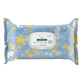 Klorane Lingettes Nettoyantes Douces Bébé au Calendula - 70 unités