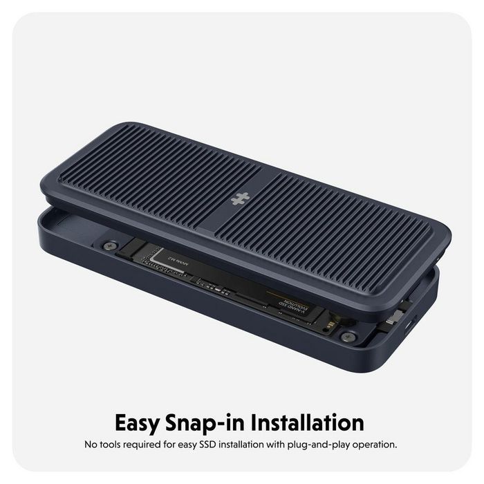 Hyper HD5001G - Boîtier SSD USB4 40Gbps pour M.2 NVMe PCIe 3/4 jusqu'à 4TB - 140x60x21mm - 260g Hyper HD5001G - Boîtier SSD USB4 40Gbps pour M.2 NVMe PCIe 3/4 jusqu'à 4TB - 140x60x21mm - 260g