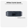 Hyper HD5001G - Boîtier SSD USB4 40Gbps pour M.2 NVMe PCIe 3/4 jusqu'à 4TB - 140x60x21mm - 260g