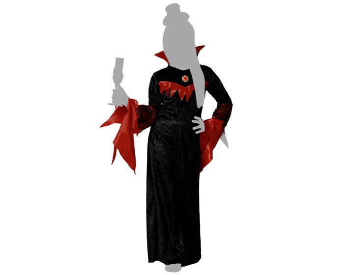 Vampiresa - Déguisement de Vampiresse Noir avec Chapeau pour Fille 3-4 Ans - Halloween - Costume