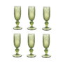 Home ESPRIT Set de Verres Vert Volets 160 ml (6 Unités)