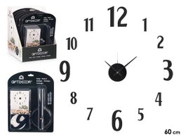 Giftdecor Horloge Adhésive 60 cm Chiffres Brillants Noir (Set de 12)