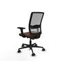 Chaise Haches Synchrone/Traslack tissu Marron foncé Maille Gris Base en nylon noir Accoudoir 2D Sans appui-tête Roulettes 65mm nylon
