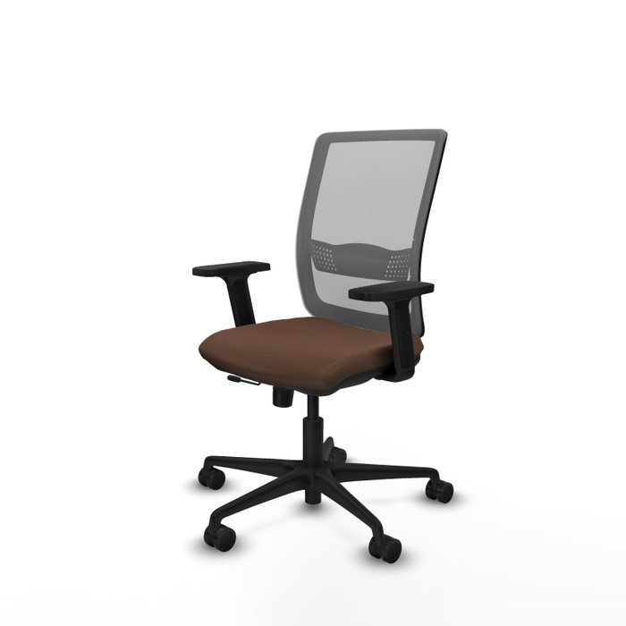 Chaise Haches Synchrone/Traslack tissu Marron foncé Maille Gris Base en nylon noir Accoudoir 2D Sans appui-tête Roulettes 65mm nylon Chaise Haches Synchrone/Traslack tissu Marron foncé Maille Gris Base en nylon noir Accoudoir 2D Sans appui-tête Roulettes 65mm nylon