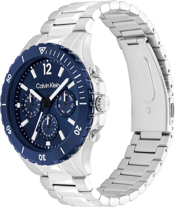 Calvin Klein 25200115 - Montre Sport Homme Acier Gris et Cadran Bleu
