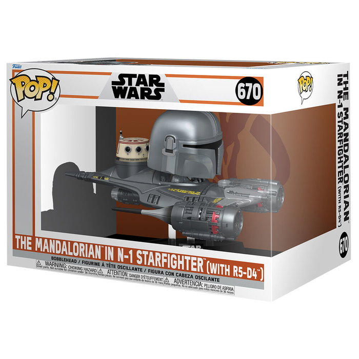 Funko Pop Rider Deluxe The Mandalorian dans le N-1 Starfighter