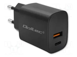 QOLTEC Chargeur USB GaN 30W USB A et USB C