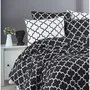 Parure de lit 1 housse de couette 220 x 240 cm + 2 taies d'oreiller 60 x 60 cm - 100% coton percalé renforcé - Noir - Ens. King Size