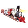 Tachan Train Electrique Classique avec Lumière, Fumée et Son - Circuit de 13 Pièces - Jouet Educatif pour Motricité Fine et Vision Spatiale - À partir de 3 ans