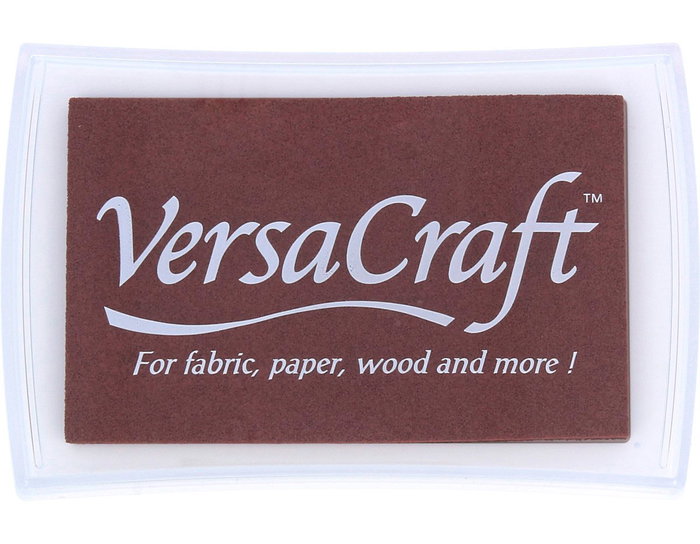 Tsukineko VERSACRAFT Tampon encreur textile couleur chocolat 95x65mm Tsukineko VERSACRAFT Tampon encreur textile couleur chocolat 95x65mm