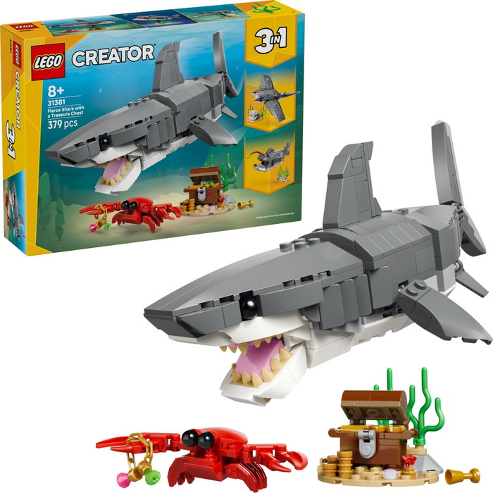 LEGO Creator 3-en-1 Le Redoutable Requin et le Coffre au Trésor, 379 pièces LEGO Creator 3-en-1 Le Redoutable Requin et le Coffre au Trésor, 379 pièces